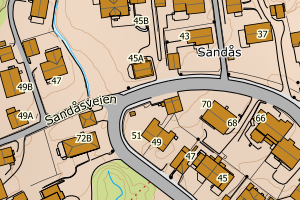 Kartbilde fra WMS-tjeneste av avviket