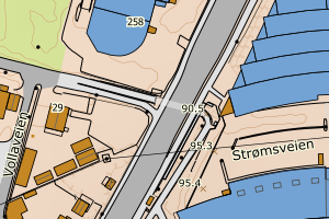 Kartbilde fra WMS-tjeneste av avviket