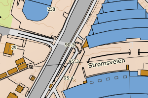 Kartbilde fra WMS-tjeneste av avviket