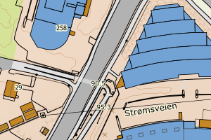 Kartbilde fra WMS-tjeneste av avviket