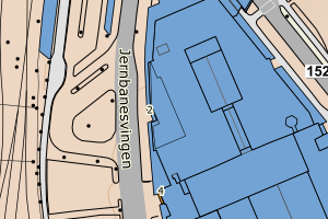 Kartbilde fra WMS-tjeneste av avviket