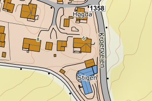 Kartbilde fra WMS-tjeneste av avviket