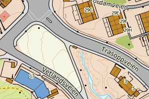 Kartbilde fra WMS-tjeneste av avviket