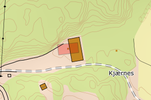 Kartbilde fra WMS-tjeneste av avviket