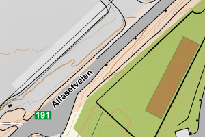 Kartbilde fra WMS-tjeneste av avviket