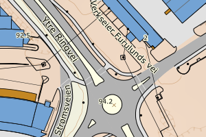 Kartbilde fra WMS-tjeneste av avviket