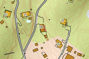 Kartbilde fra WMS-tjeneste av avviket