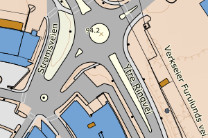 Kartbilde fra WMS-tjeneste av avviket