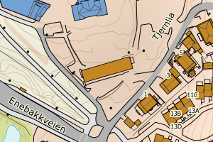 Kartbilde fra WMS-tjeneste av avviket
