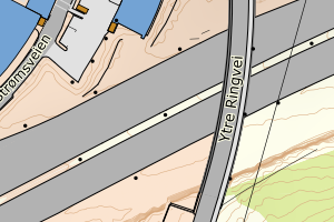 Kartbilde fra WMS-tjeneste av avviket