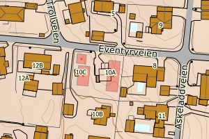 Kartbilde fra WMS-tjeneste av avviket