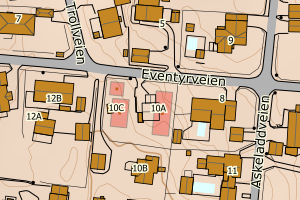 Kartbilde fra WMS-tjeneste av avviket