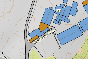 Kartbilde fra WMS-tjeneste av avviket