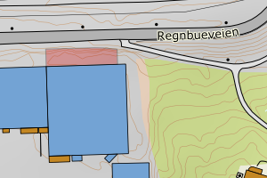 Kartbilde fra WMS-tjeneste av avviket