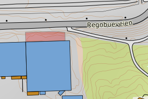Kartbilde fra WMS-tjeneste av avviket