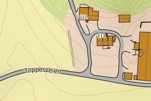 Kartbilde fra WMS-tjeneste av avviket