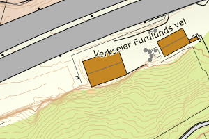 Kartbilde fra WMS-tjeneste av avviket