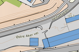 Kartbilde fra WMS-tjeneste av avviket