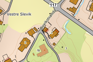 Kartbilde fra WMS-tjeneste av avviket