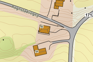 Kartbilde fra WMS-tjeneste av avviket