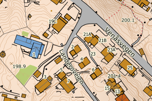 Kartbilde fra WMS-tjeneste av avviket