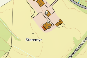 Kartbilde fra WMS-tjeneste av avviket