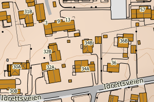 Kartbilde fra WMS-tjeneste av avviket