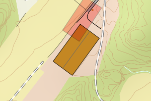 Kartbilde fra WMS-tjeneste av avviket
