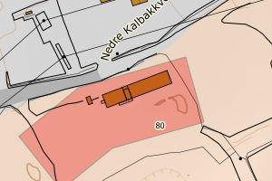 Kartbilde fra WMS-tjeneste av avviket
