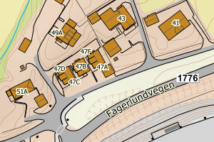 Kartbilde fra WMS-tjeneste av avviket