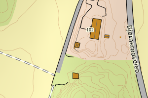 Kartbilde fra WMS-tjeneste av avviket