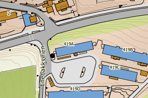 Kartbilde fra WMS-tjeneste av avviket
