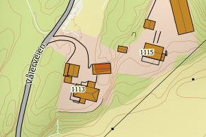 Kartbilde fra WMS-tjeneste av avviket