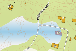 Kartbilde fra WMS-tjeneste av avviket