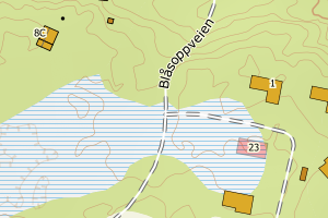 Kartbilde fra WMS-tjeneste av avviket