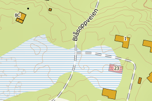 Kartbilde fra WMS-tjeneste av avviket