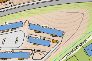 Kartbilde fra WMS-tjeneste av avviket