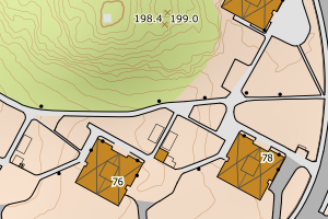Kartbilde fra WMS-tjeneste av avviket