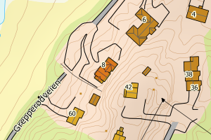 Kartbilde fra WMS-tjeneste av avviket