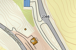 Kartbilde fra WMS-tjeneste av avviket