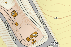 Kartbilde fra WMS-tjeneste av avviket