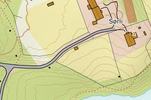 Kartbilde fra WMS-tjeneste av avviket