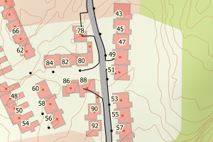Kartbilde fra WMS-tjeneste av avviket