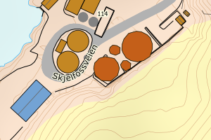 Kartbilde fra WMS-tjeneste av avviket