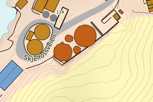 Kartbilde fra WMS-tjeneste av avviket