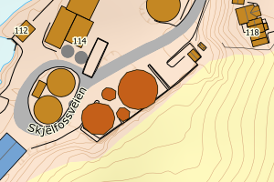 Kartbilde fra WMS-tjeneste av avviket