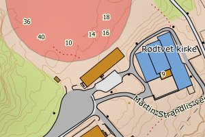 Kartbilde fra WMS-tjeneste av avviket