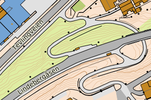Kartbilde fra WMS-tjeneste av avviket