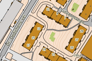 Kartbilde fra WMS-tjeneste av avviket