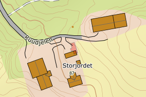 Kartbilde fra WMS-tjeneste av avviket